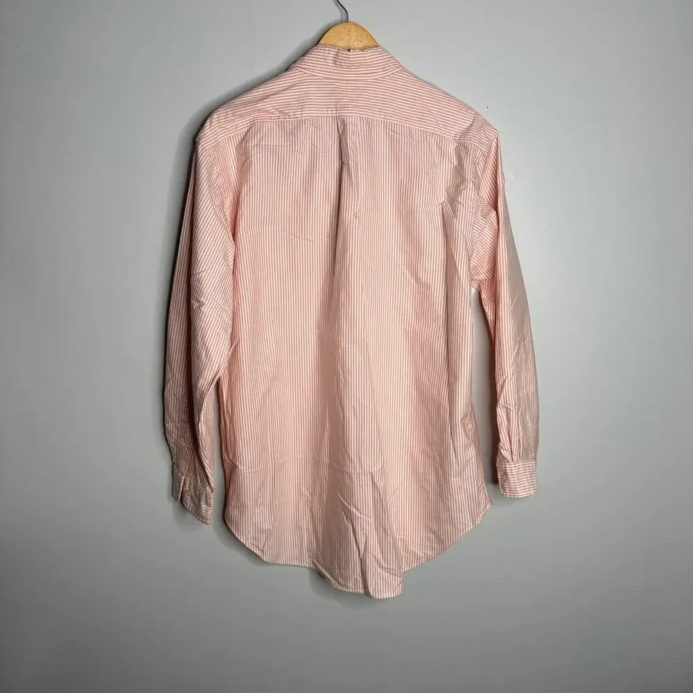 Ralph Lauren Button Down Mens‎ 16.5 32/33 Pink Stripe Classic Fit Cotton Shirt